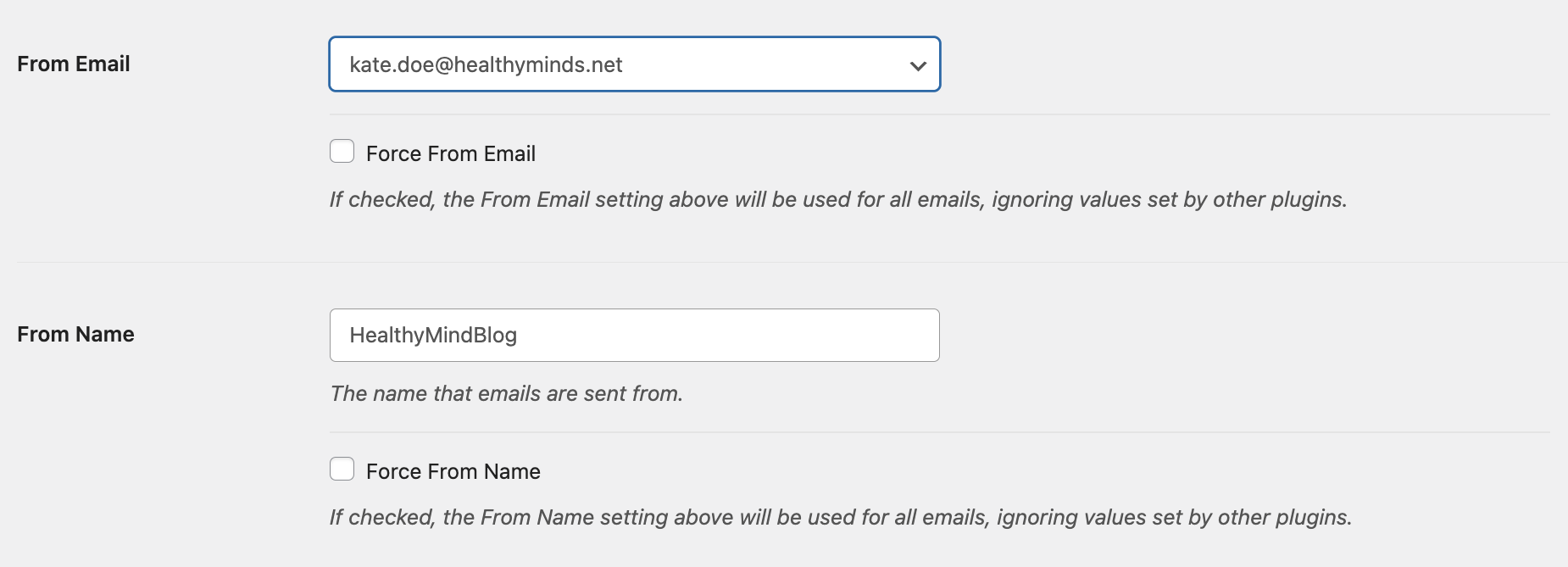 Configuring From Email and From Name in the WP Mail SMTP plugin