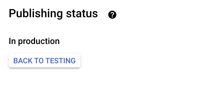 Publishing status - in production