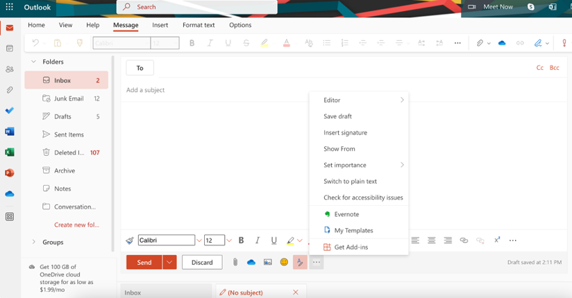 How to save and reuse email content in Outlook 2016