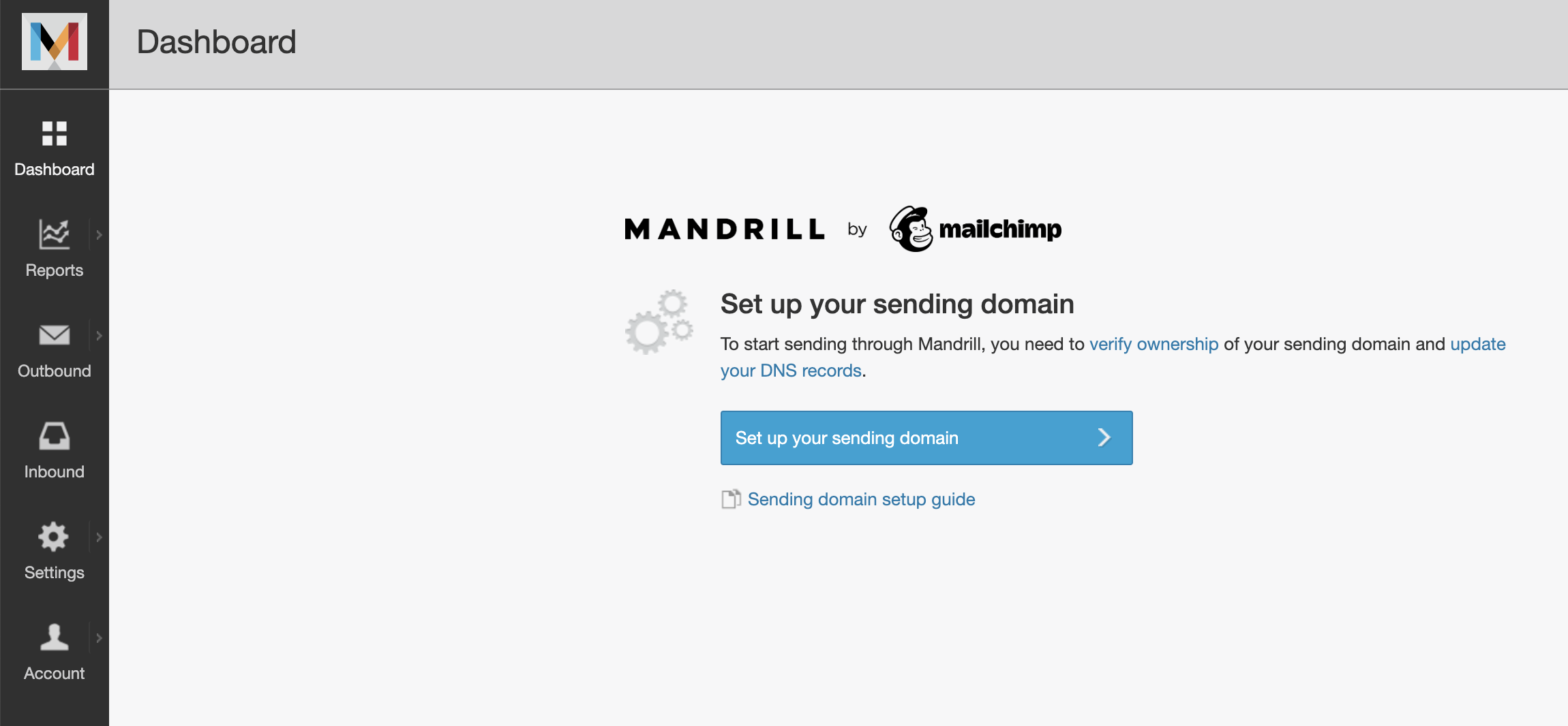 Mandrill in-app home page