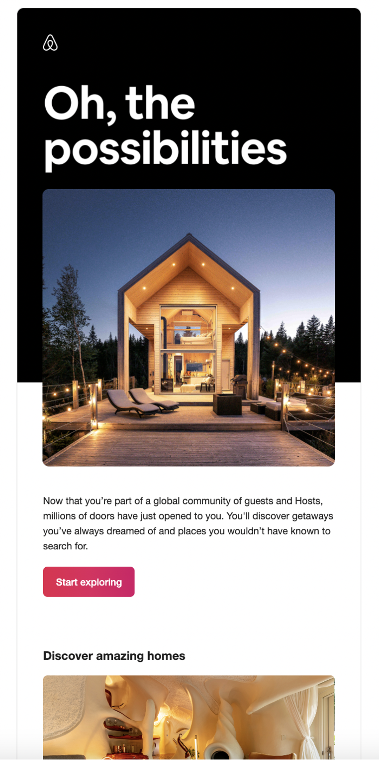 Exemplo de email do Airbnb