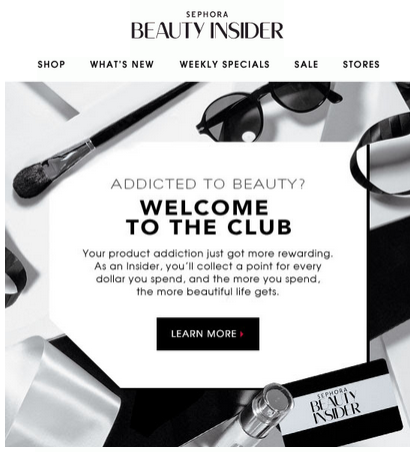 Exemplo de newsletter da Sephora