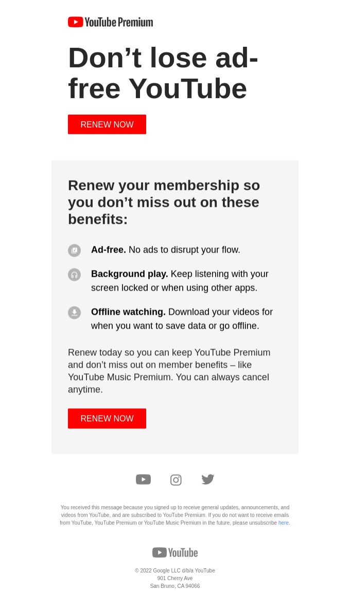 YouTube news letter example