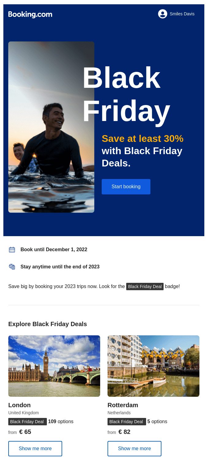 Booking black friday deal