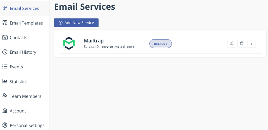 EmailJS creating a service