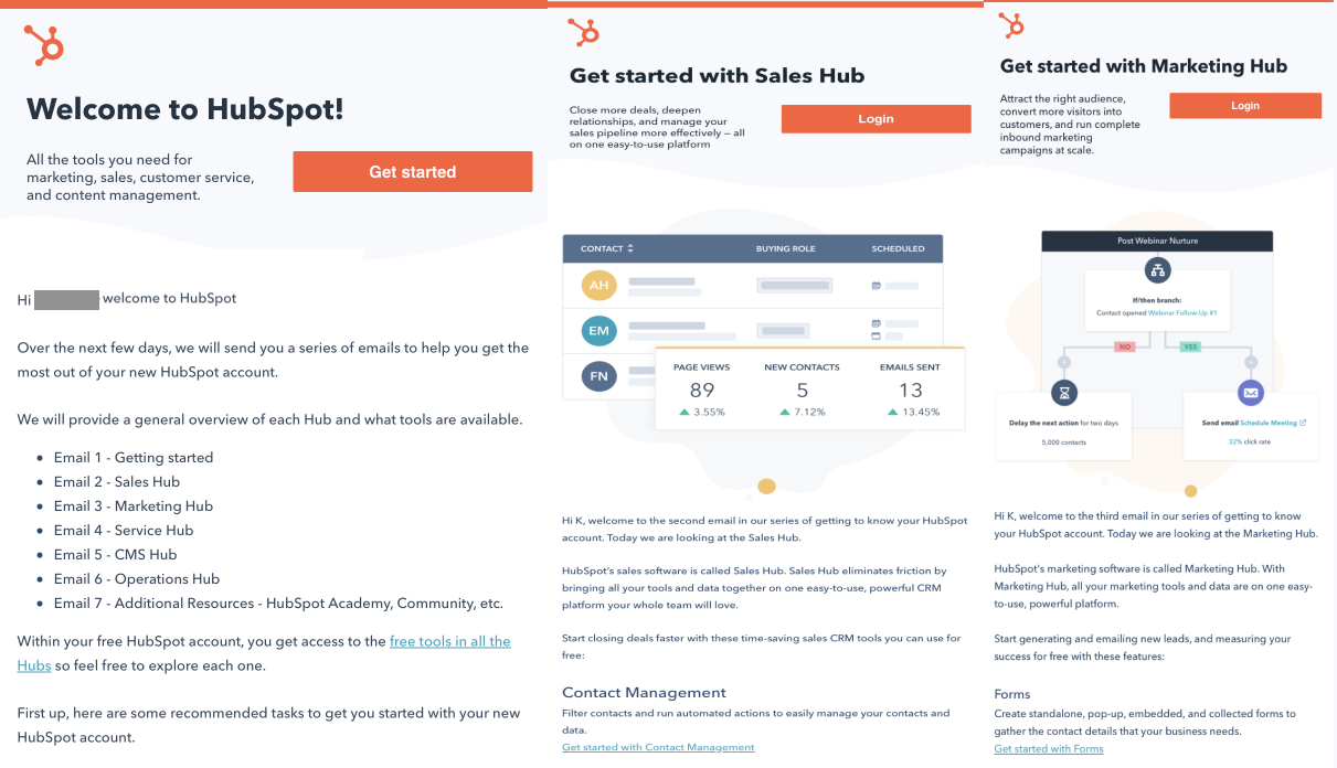 HubSpot onboarding campaign