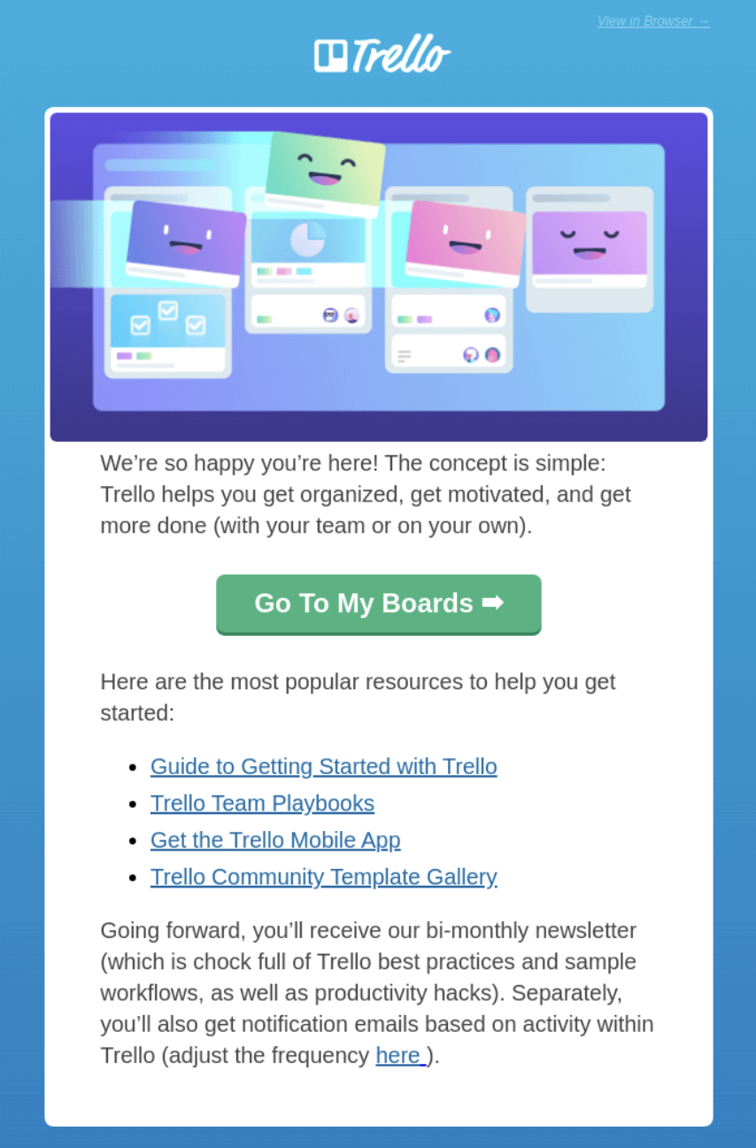 Trello welcome email 