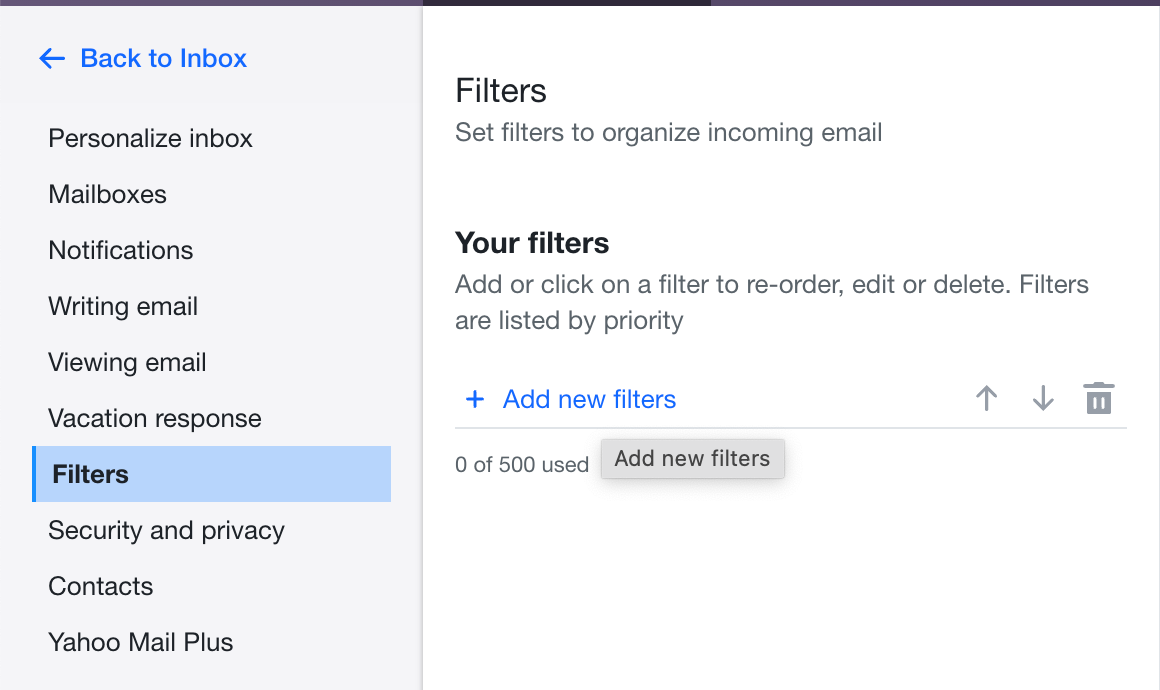 Use Filters to See Only Important Mail in Yahoo Mail