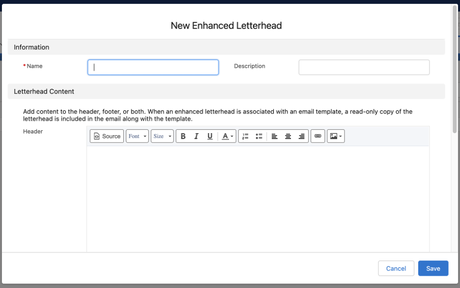 Salesforce New Enhanced Letterhead creation