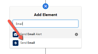 Adding send email element 