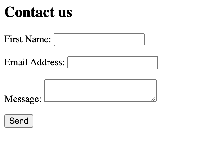HTML contact form