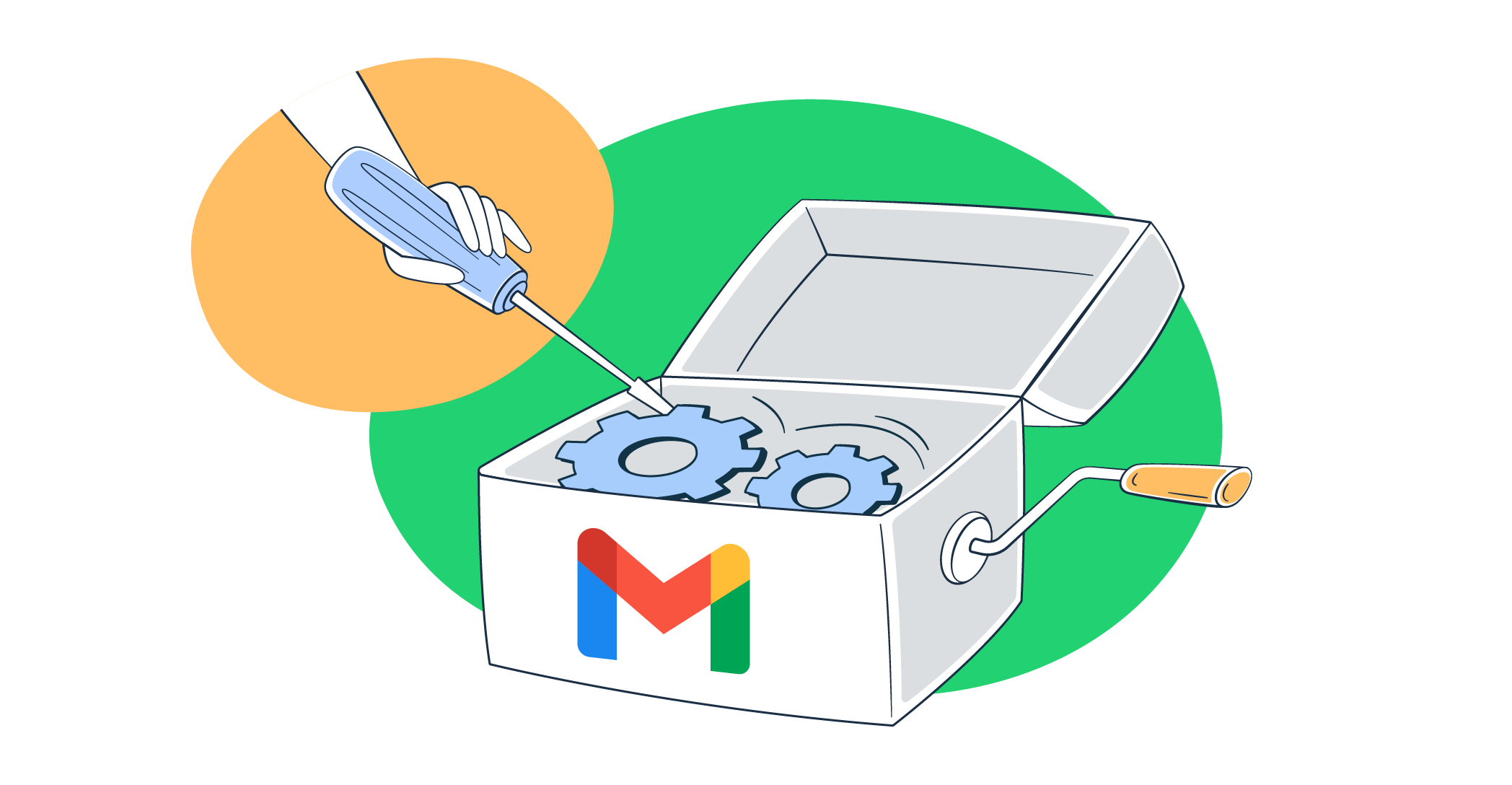 A satire image for an article explaining How to make the Gmail spam filter work properly.