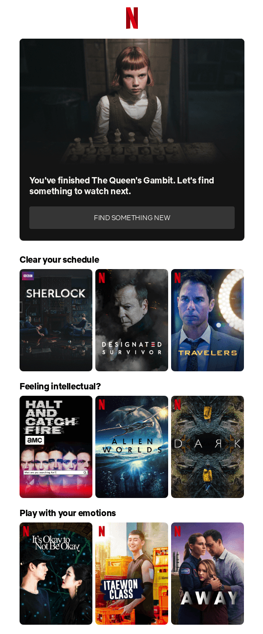 Watch next recommendations from Netflix