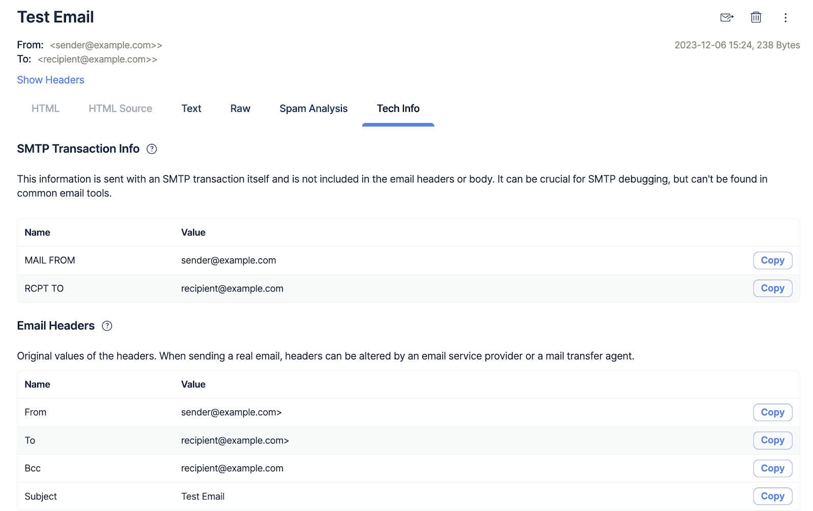 Verificando os cabeçalhos no email de teste Python usando Mailtrap Email Testing
