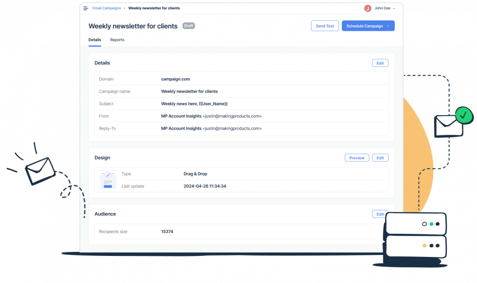 Mailtrap free drag drop and html email template builder