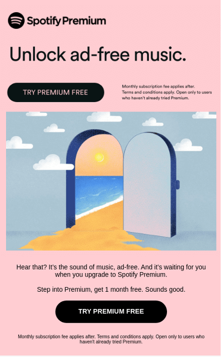 This is an image showing an email from Spotify