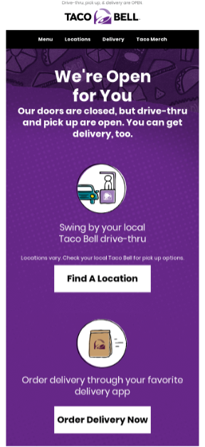 This is an image showing an email from Taco Bell 