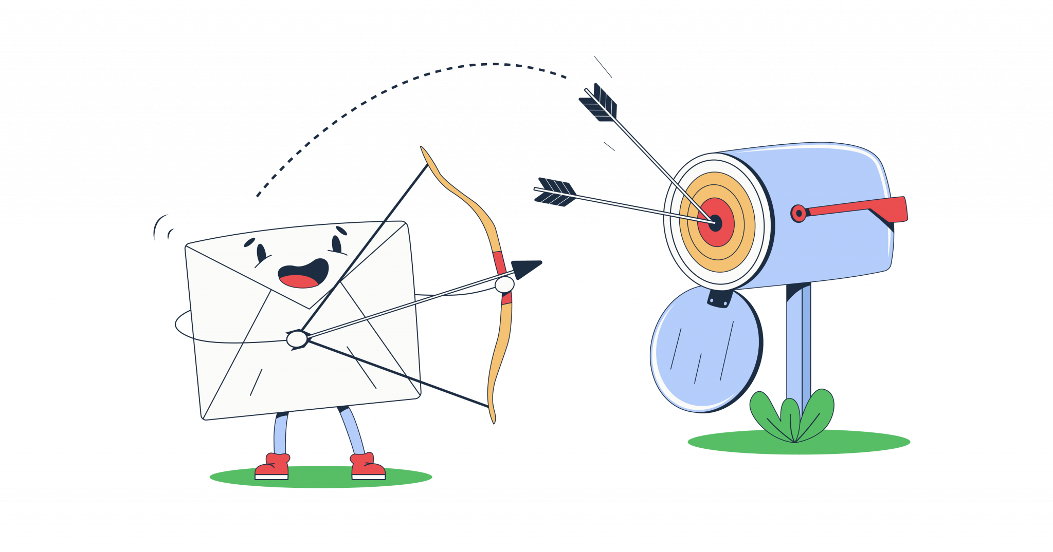 Targeted email marketing concept showing segmented audience groups receiving personalized messages