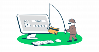 This graphics is a symbolic representation of phishing for an article that covers the topic in detail.