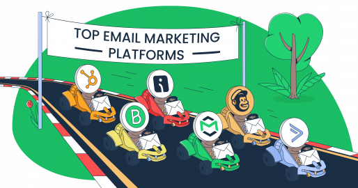 This graphics is a representation of best email marketing platforms for an article that covers the topic in detail.