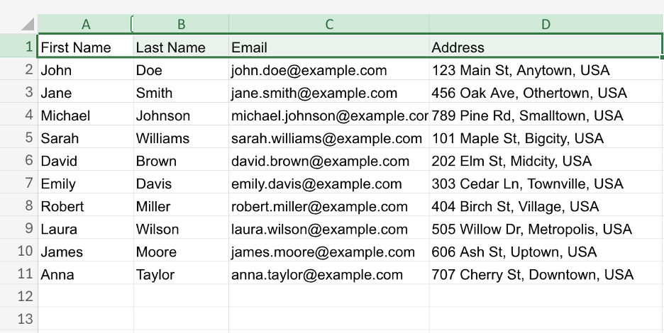 Mail merge data in Excel