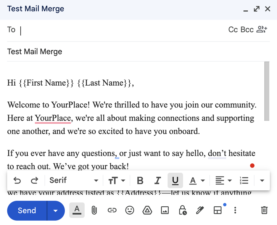 Mail merge in Gmail