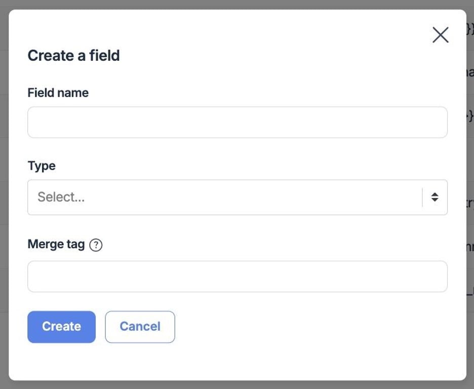 This is an image showing the Mailtrap Email Sending create fields feature