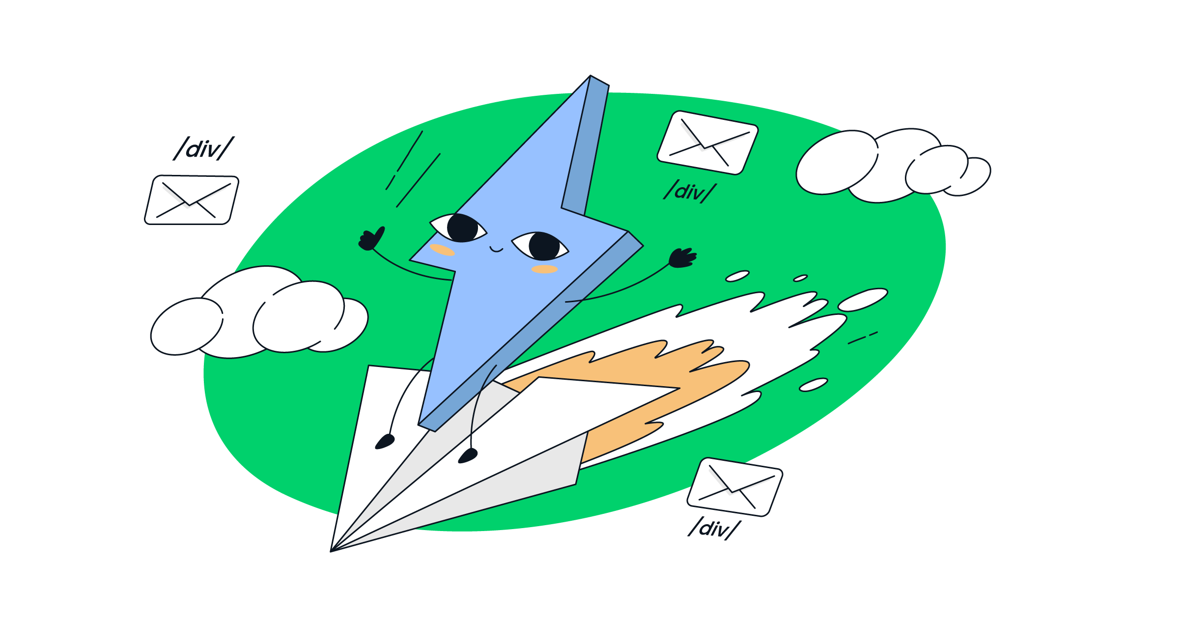 This image is a symbolic graphic representation of using Bolt.new to create a react capture form that sends emails.