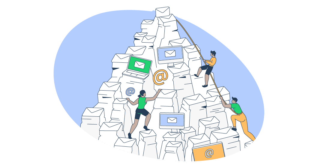 This image is a symbolic graphic representation of email list growth for an article that covers the topic in detail.