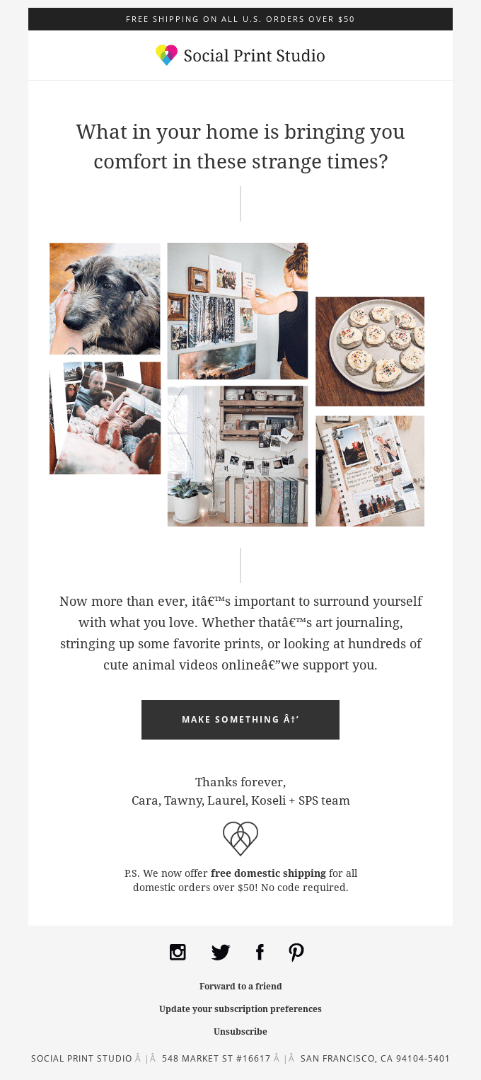 Social Print Studio design example