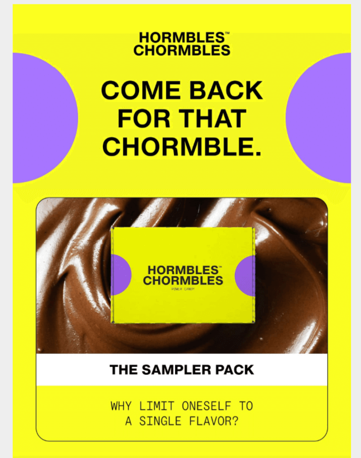 Hormbles chrombles special offer email header design example