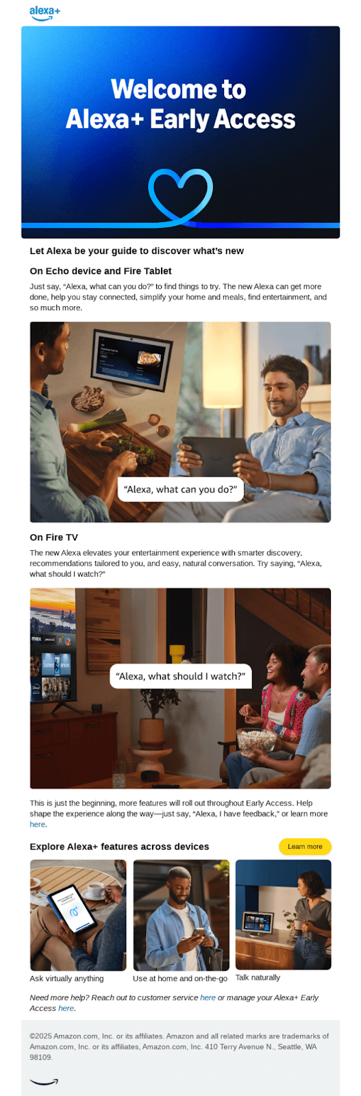 Amazon Alexa email design example