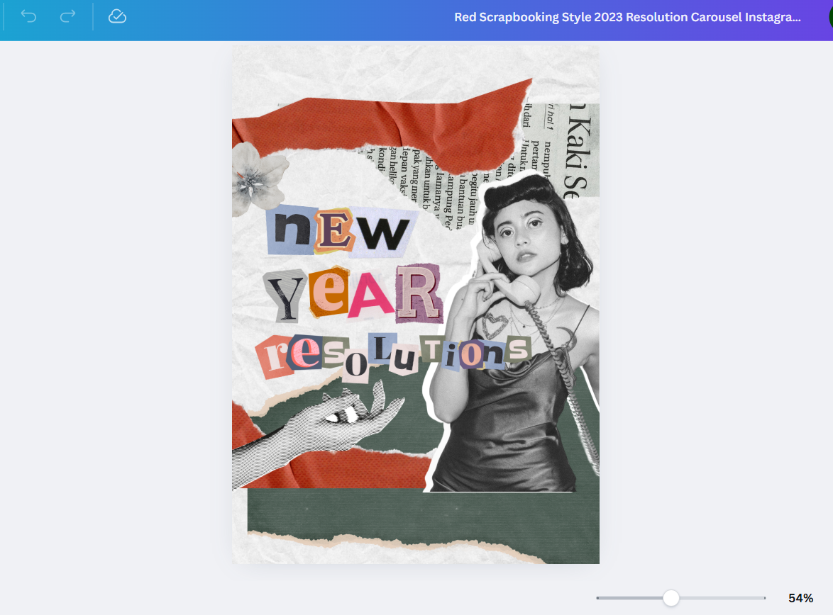 Canva online scrapbooking email design example