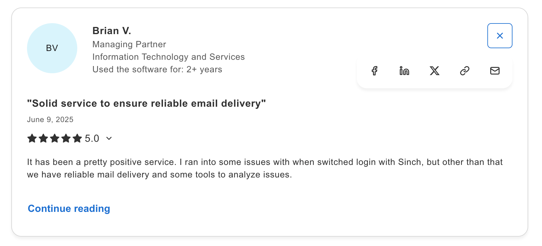 Mailgun Capterra Review