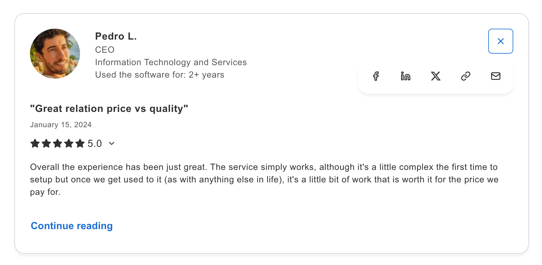 AWS SES Capterra review