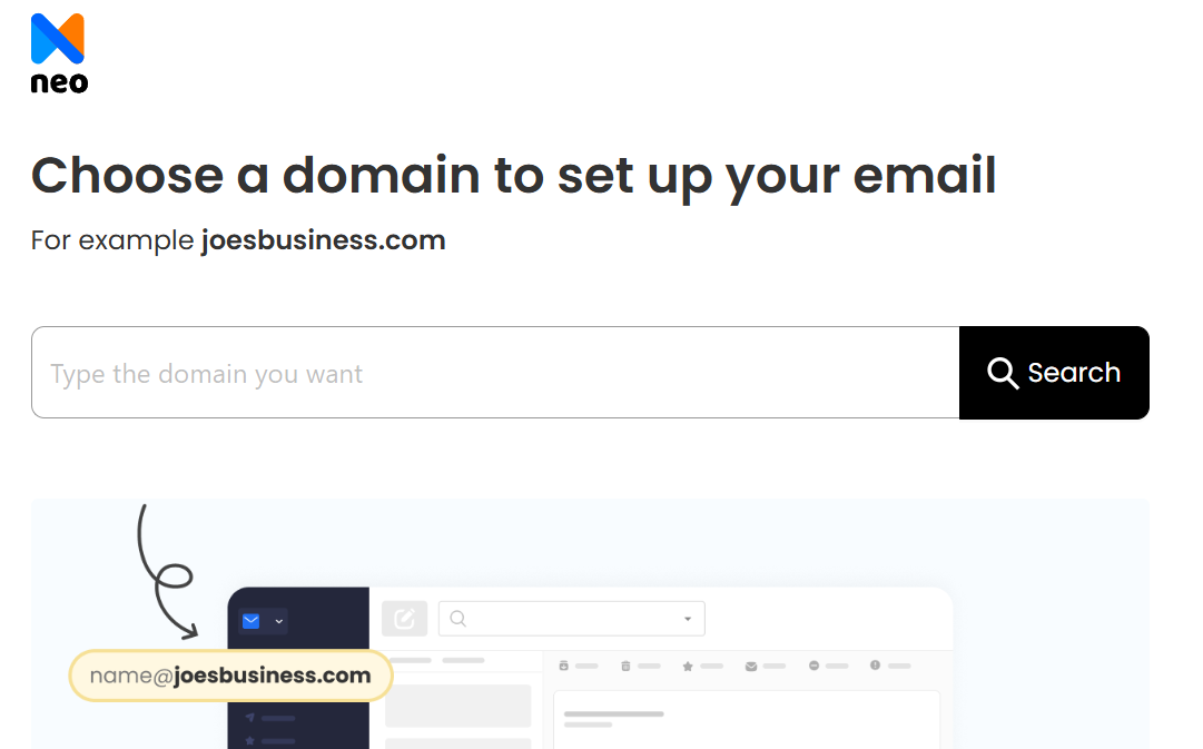 Neo domain search menu