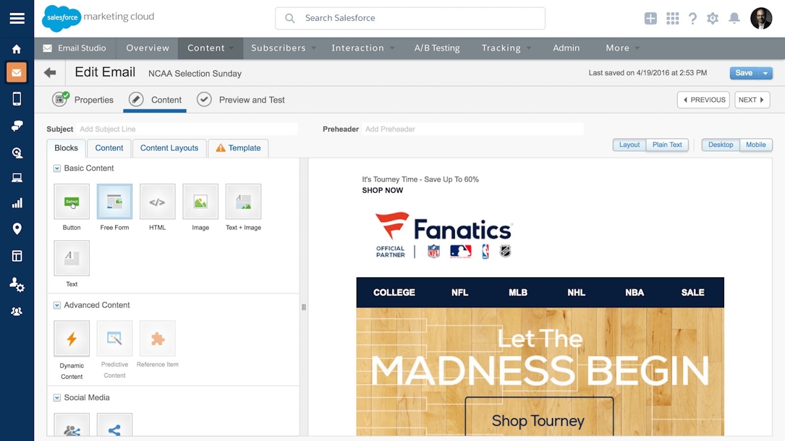 Salesforce email marketing dashboard