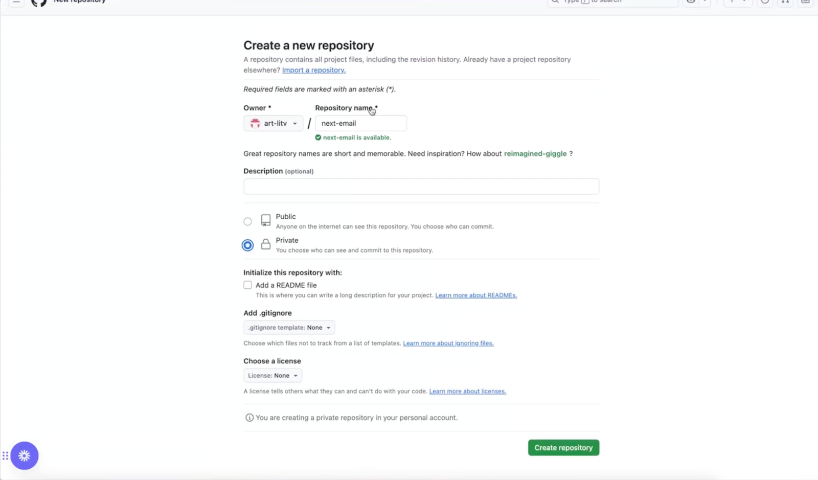 GitHub add new repository