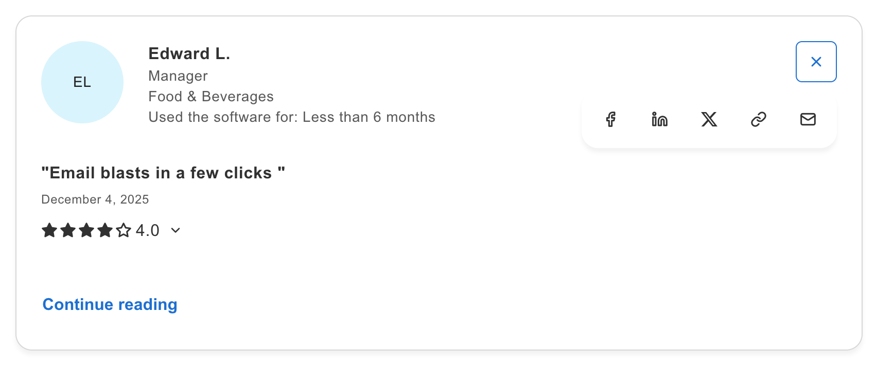 Capterra user review