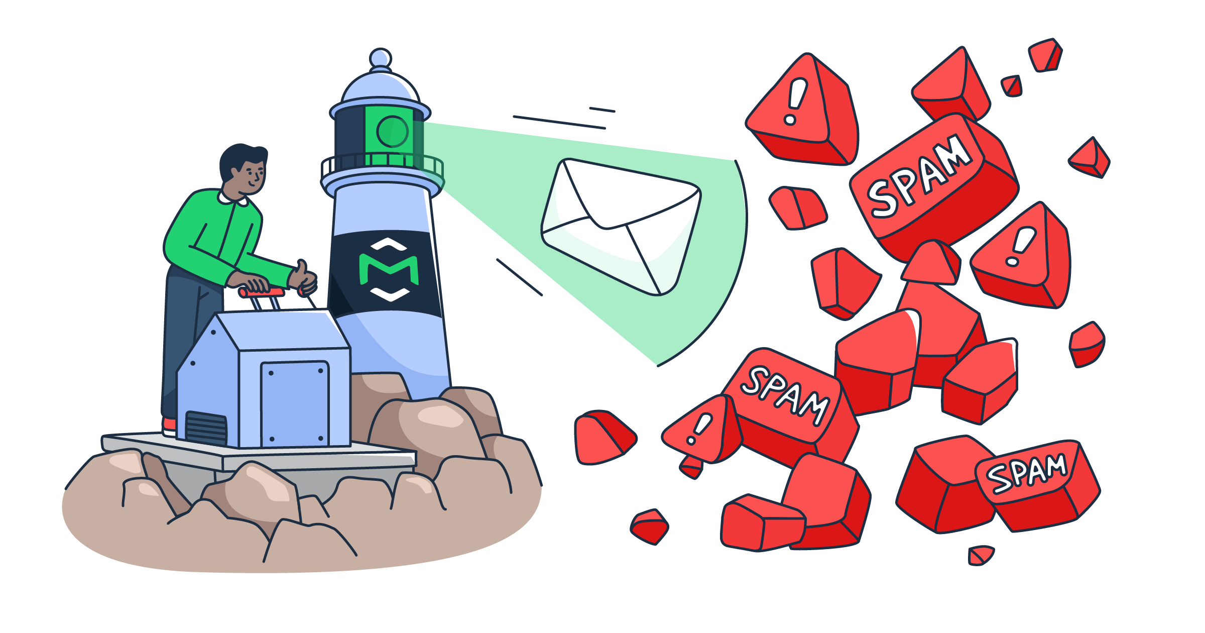 This is a symbolic graphic representation of email deliverability agencies for an article that covers the topic in detail.