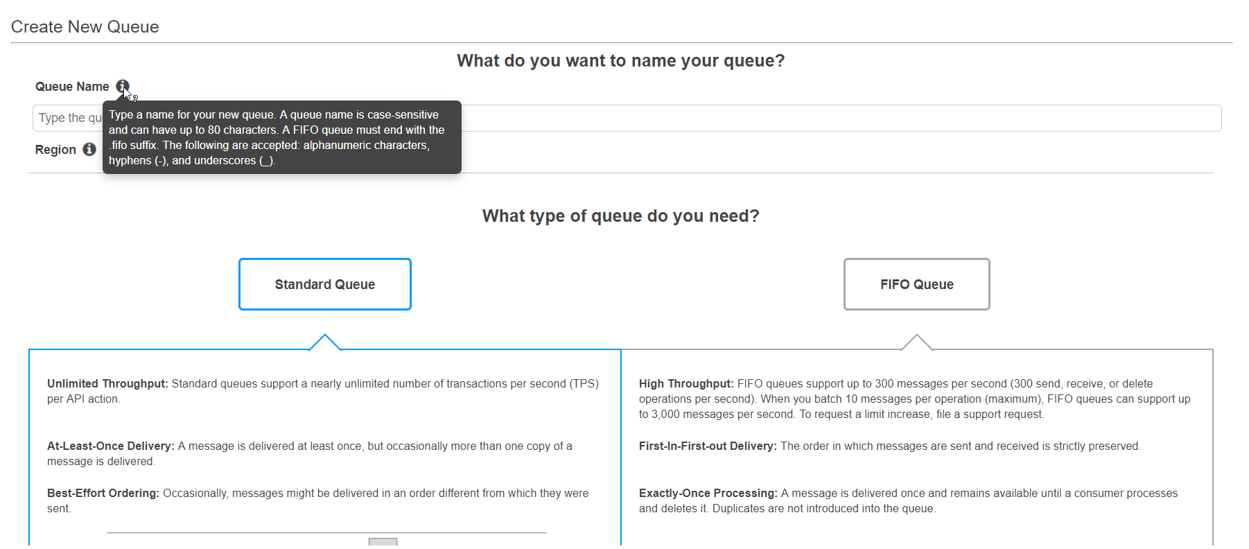 creating a new queue in Amazon SQS, Mailtrap's tutorial